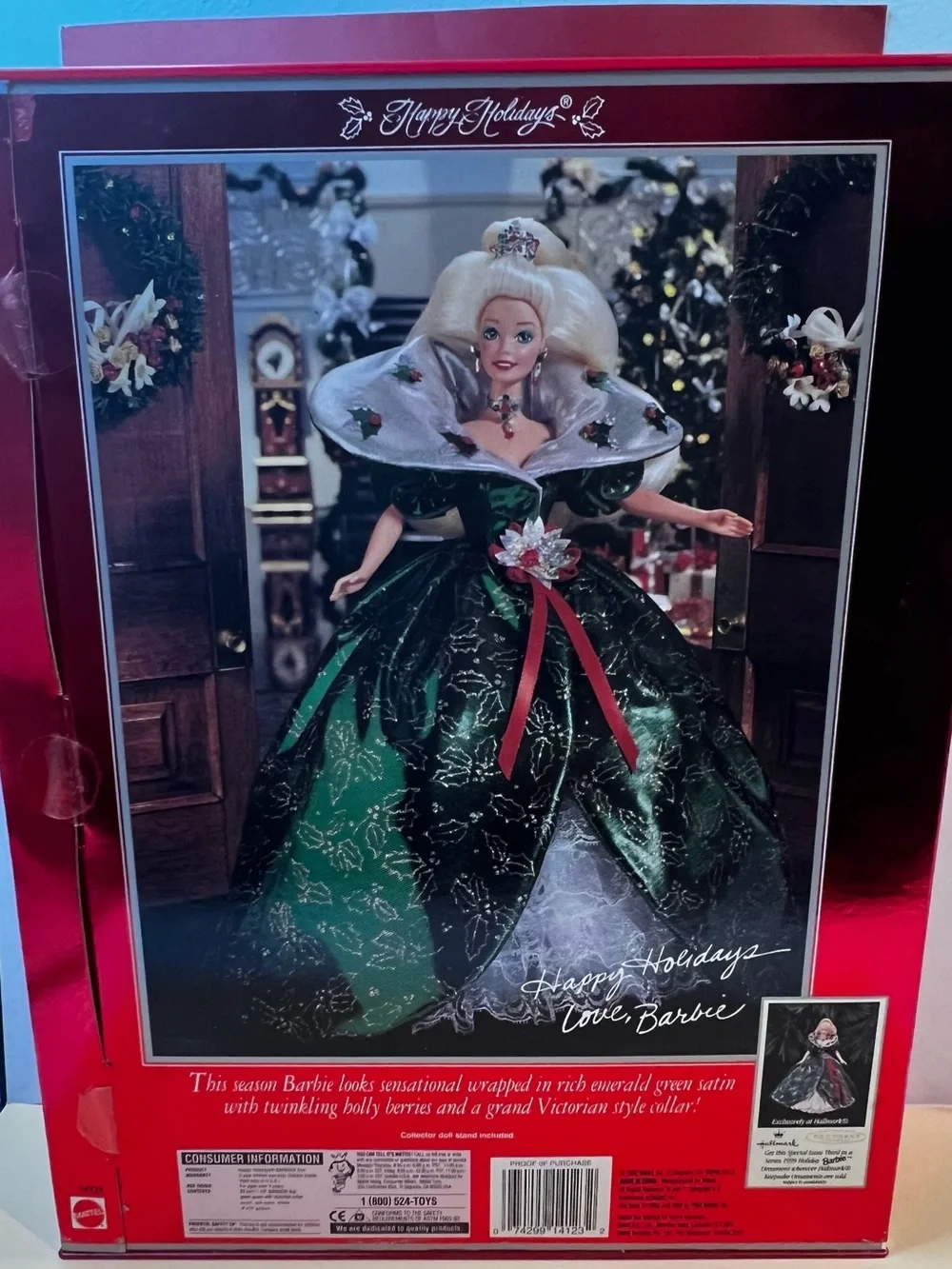 Mattel Barbie Holiday Doll in Emerald Green and Silver Gown
